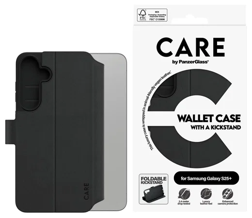 PanzerGlass CARE Samsung Galaxy S25 Plus Hoesje Portemonnee Book Case Zwart afbeelding 1