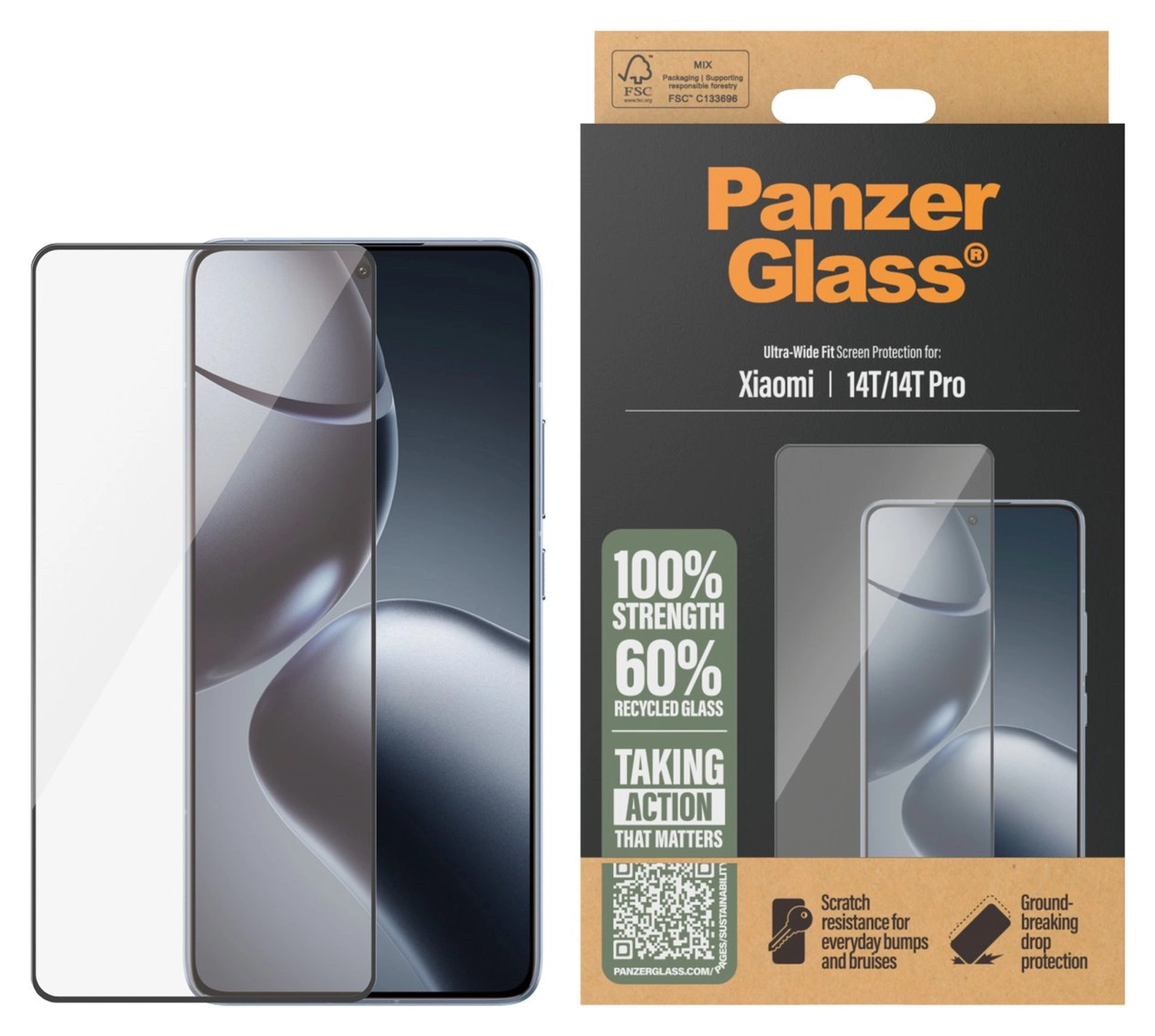 PanzerGlass Ultra-Wide Xiaomi 14T / 14T Pro Screen Protector Tempered Glass afbeelding 1