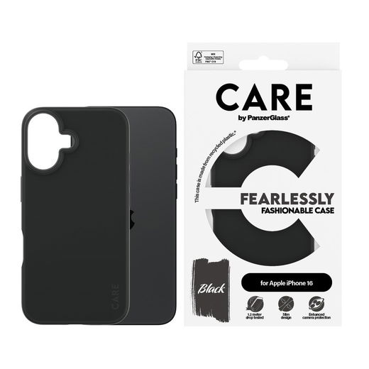 PanzerGlass Care Case Fashion iPhone 16 Zwart afbeelding 4