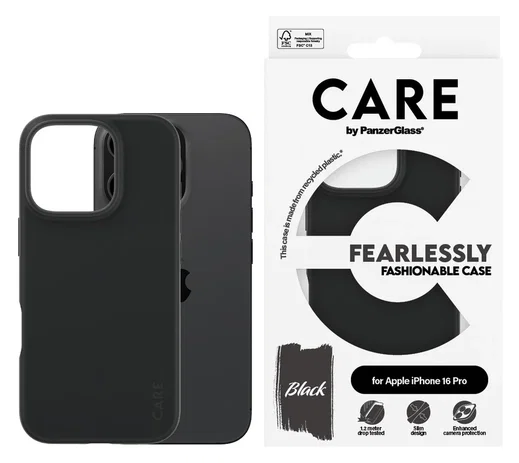 PanzerGlass CARE Fashionable iPhone 16 Pro Hoesje Back Cover Zwart afbeelding 1