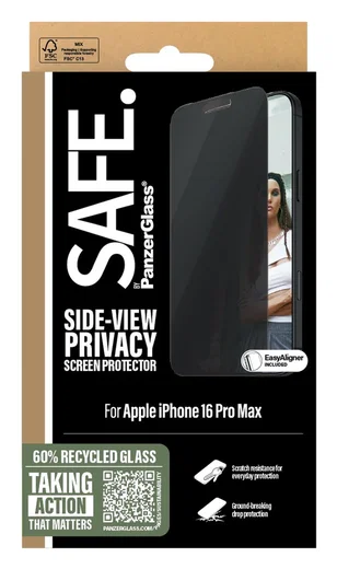 PanzerGlass SAFE iPhone 16 Pro Max Screen Protector Privacy Glass afbeelding 4
