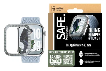PanzerGlass SAFE Bling - Apple Watch 11/10 46MM Hoesje - Bumper Glitter Zilver