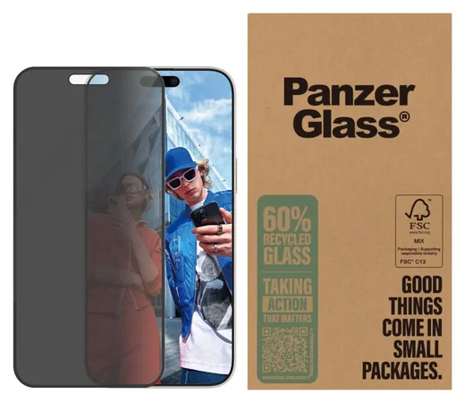 PanzerGlass Ultra-Wide iPhone 16 Pro Max Screen Protector Privacy Glass afbeelding 1