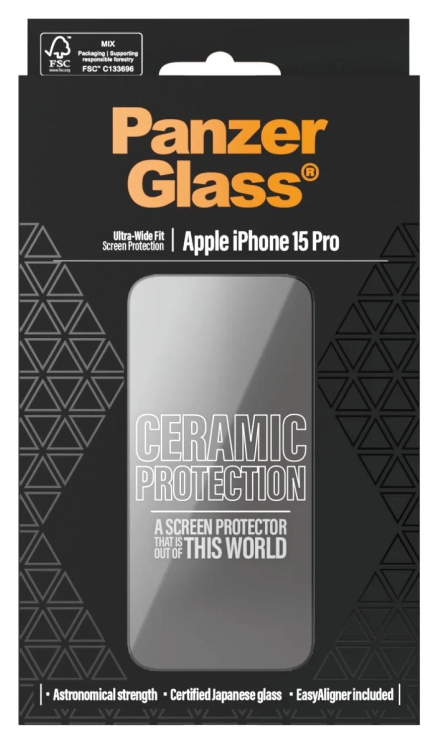 PanzerGlass Ceramic Ultra-Wide Fit iPhone 15 Pro Screen Protector afbeelding 4