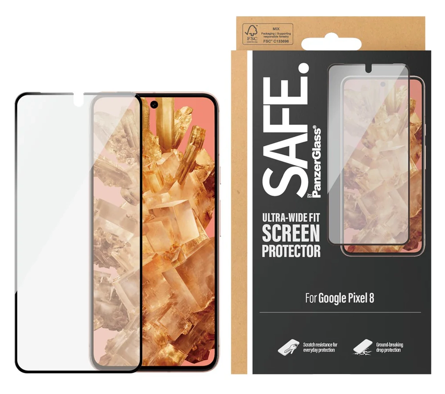 PanzerGlass SAFE Ultra-Wide Fit Google Pixel 8 Screen Protector afbeelding 1