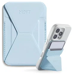MOFT MOVAS Snap-On MagSafe Kaarthouder Vegan Leer Pasjeshouder Licht Blauw afbeelding