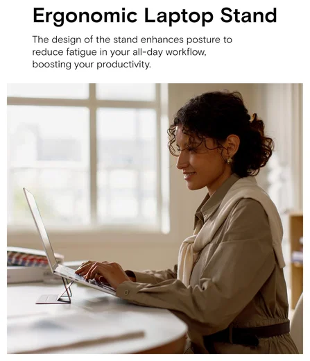 MOFT Laptop Stand voor Bureau Opvouwbaar en Verstelbaar 11-16inch Laptops Zwart afbeelding 2
