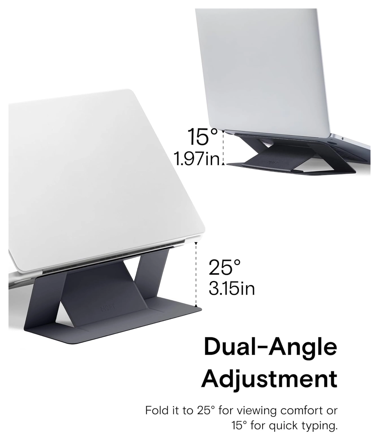 MOFT Laptop Stand voor Bureau Opvouwbaar en Verstelbaar 11-16inch Laptops Zwart afbeelding 3