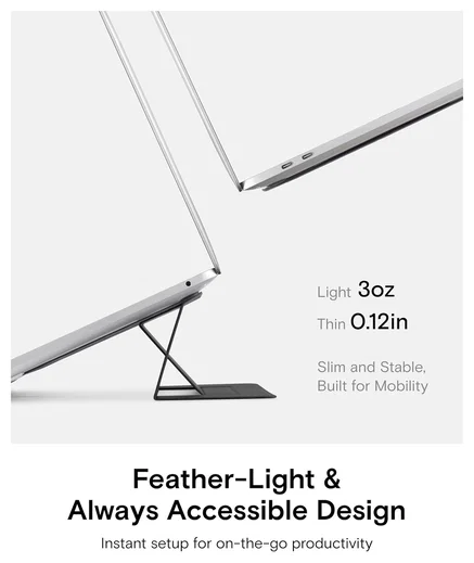 MOFT Laptop Stand voor Bureau Opvouwbaar en Verstelbaar 11-16inch Laptops Zwart afbeelding 4