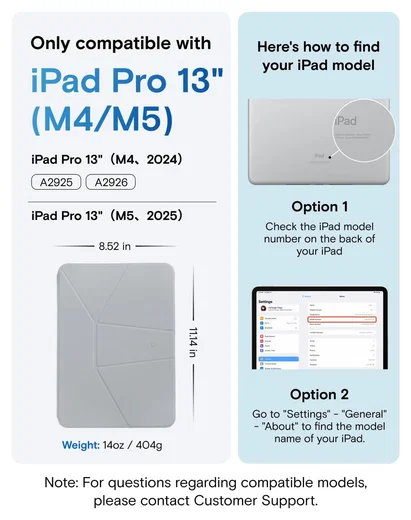 MOFT Dynamic Folio iPad Pro 13 (2024/2025) Hoes Book Case met Standaard Grijs afbeelding 2