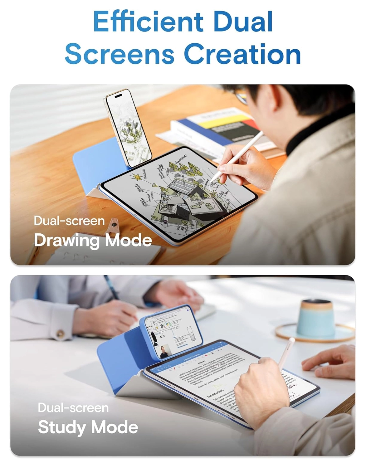 MOFT Dynamic Folio iPad Pro 13 (2024/2025) Hoes Book Case met Standaard Grijs afbeelding 6