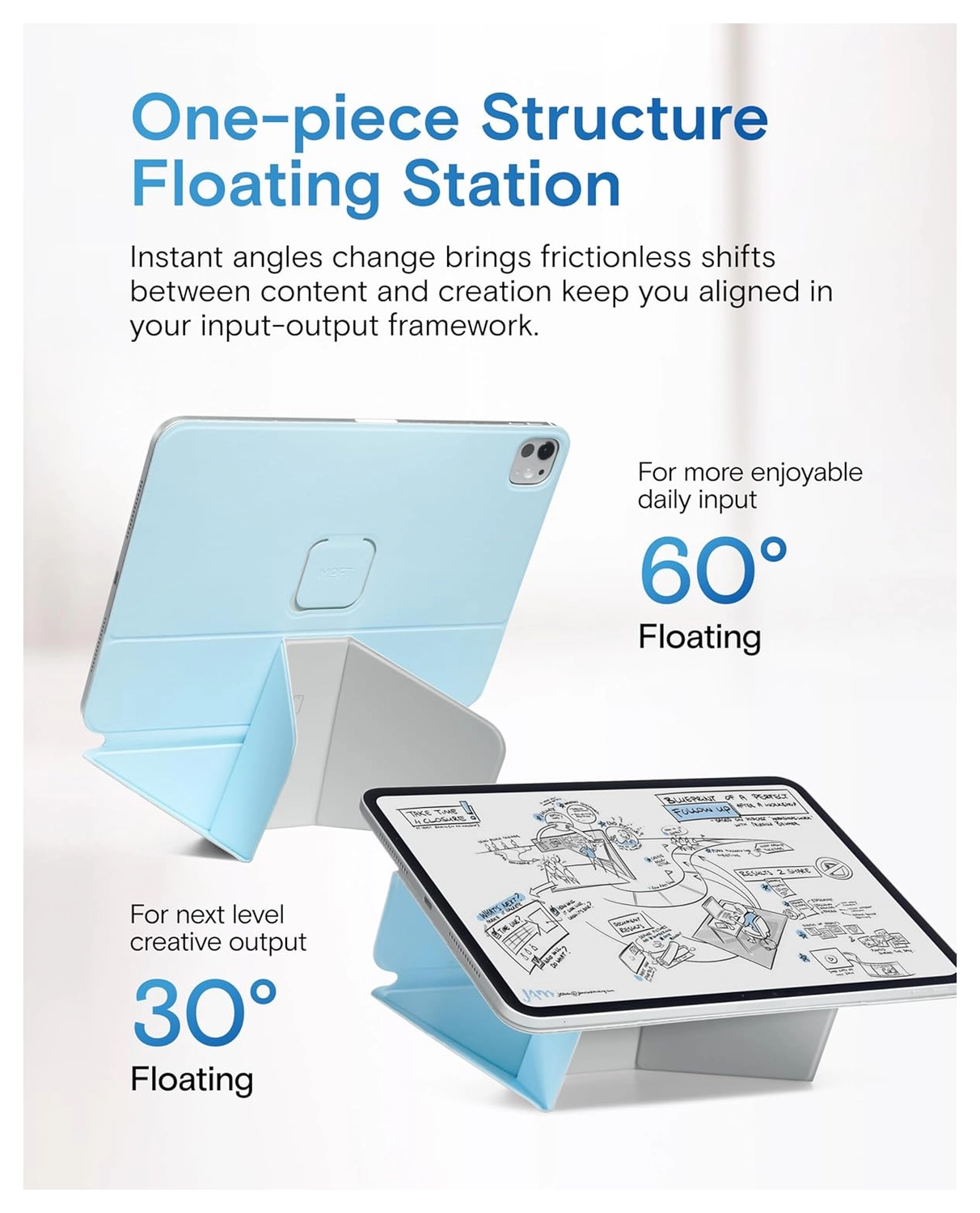 MOFT Dynamic Folio iPad Pro 13 (2024/2025) Hoes Book Case met Standaard Blauw afbeelding 5