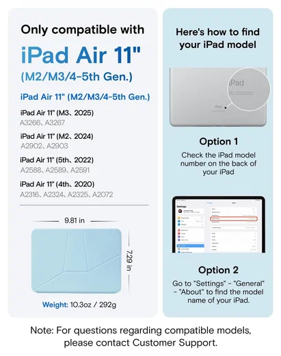 MOFT Dynamic Folio iPad Air 11 (24/25/26) / Air 10.9 (2022/2020) Hoes Blauw afbeelding 2