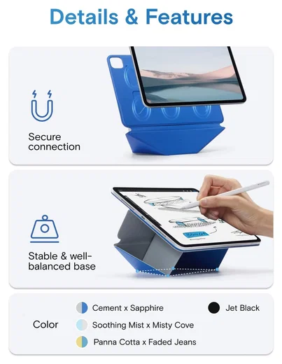 MOFT Dynamic Folio iPad Pro 12.9 Hoes Book Case met Standaard Blauw afbeelding 10