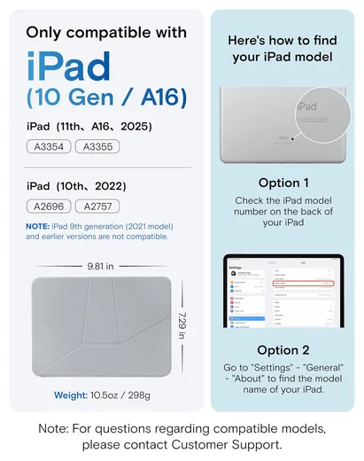 MOFT Dynamic Folio iPad 11 (2025) / 10.9 (2022) Hoes Book Case Standaard Grijs afbeelding 2
