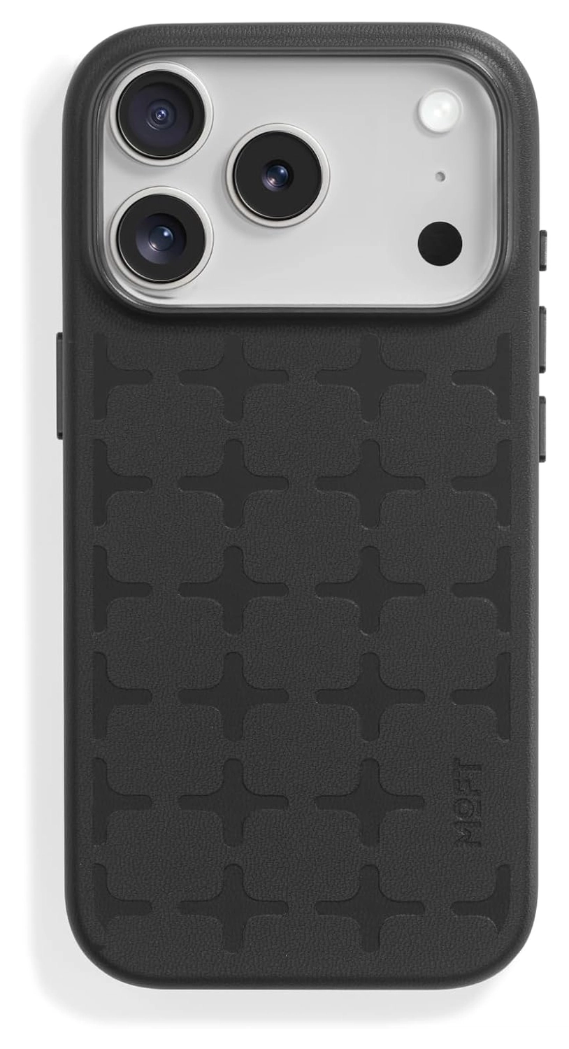 MOFT MOVAS Tombogo Snap iPhone 17 Pro Hoesje MagSafe Vegan Leer Zwart afbeelding 1