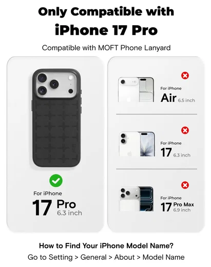 MOFT MOVAS Tombogo Snap iPhone 17 Pro Hoesje MagSafe Vegan Leer Zwart afbeelding 9