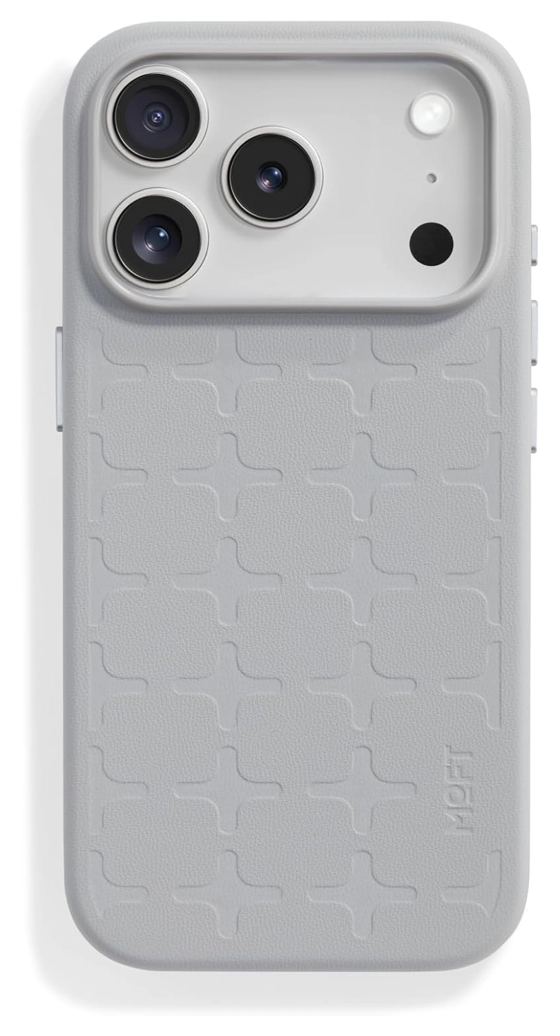 MOFT MOVAS Tombogo Snap iPhone 17 Pro Hoesje MagSafe Vegan Leer Grijs afbeelding 1