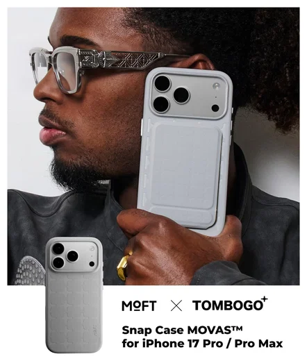 MOFT MOVAS Tombogo Snap iPhone 17 Pro Hoesje MagSafe Vegan Leer Grijs afbeelding 8