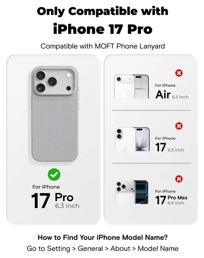 MOFT MOVAS Tombogo Snap iPhone 17 Pro Hoesje MagSafe Vegan Leer Grijs afbeelding 9