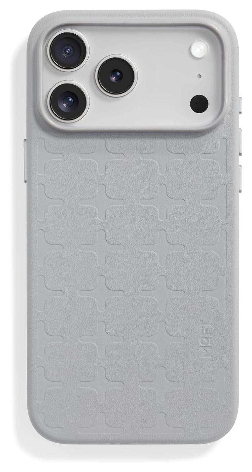 MOFT MOVAS Tombogo Snap iPhone 17 Pro Max Hoesje MagSafe Vegan Leer Grijs afbeelding 1