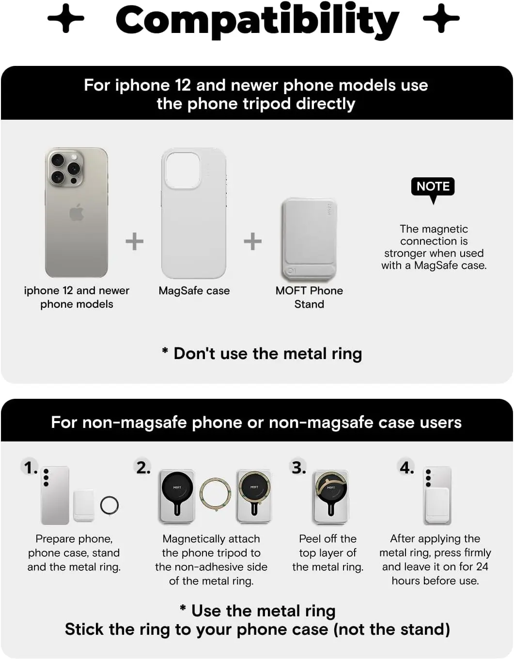 MOFT MOVAS Tombogo MagSafe Telefoonhouder met Uitklapbare Tripod Standaard Grijs afbeelding 7