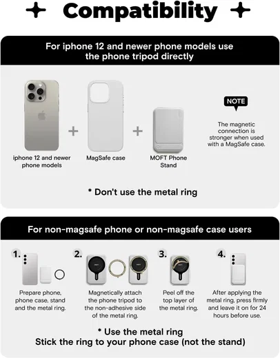 MOFT MOVAS Tombogo MagSafe Telefoonhouder met Uitklapbare Tripod Standaard Grijs afbeelding 7