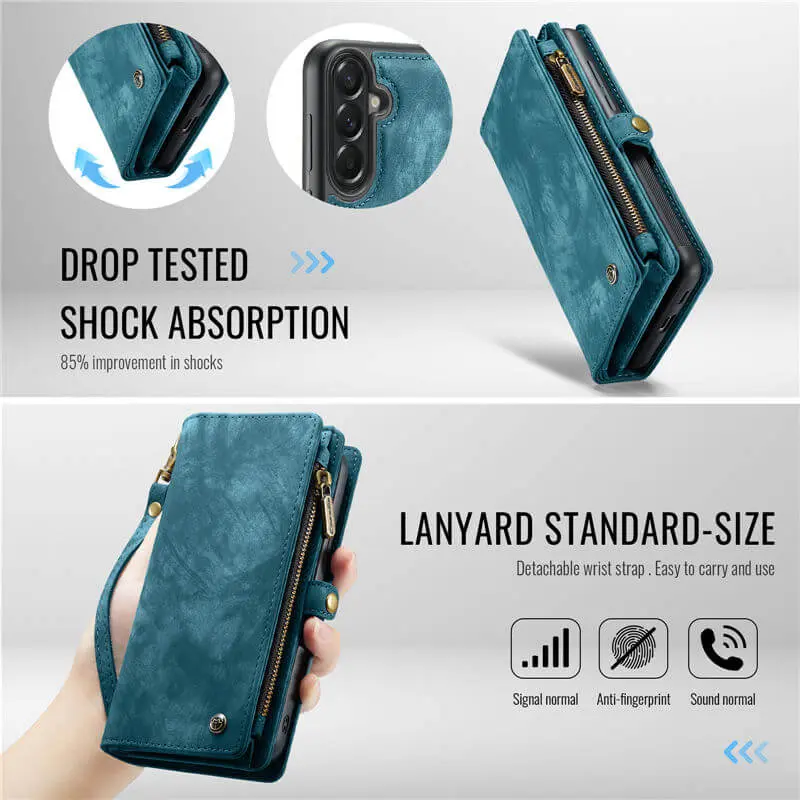 CaseMe 008 Samsung Galaxy A57 Hoesje 2-in-1 Book Case en Back Cover Blauw afbeelding 5