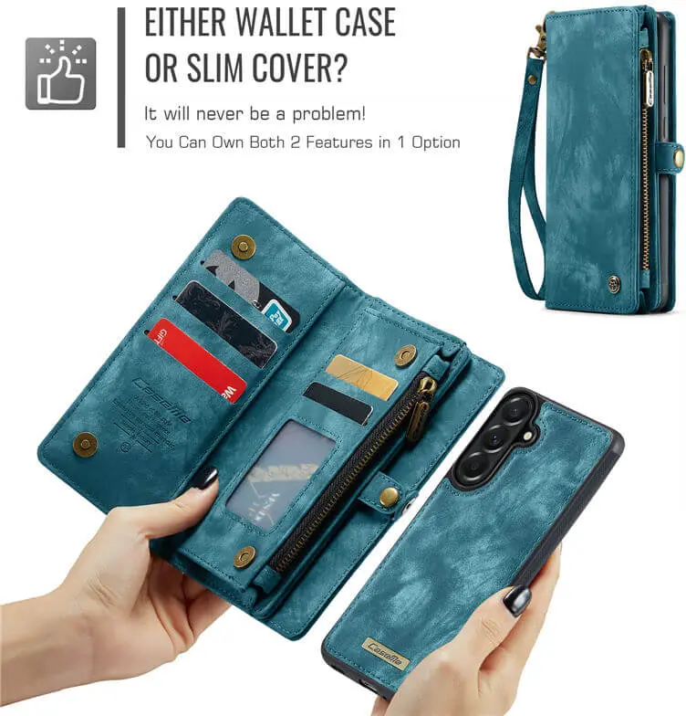 CaseMe 008 Samsung Galaxy A57 Hoesje 2-in-1 Book Case en Back Cover Blauw afbeelding 4
