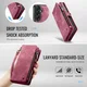 CaseMe 008 Samsung Galaxy A57 Hoesje 2-in-1 Book Case en Back Cover Rood afbeelding 5
