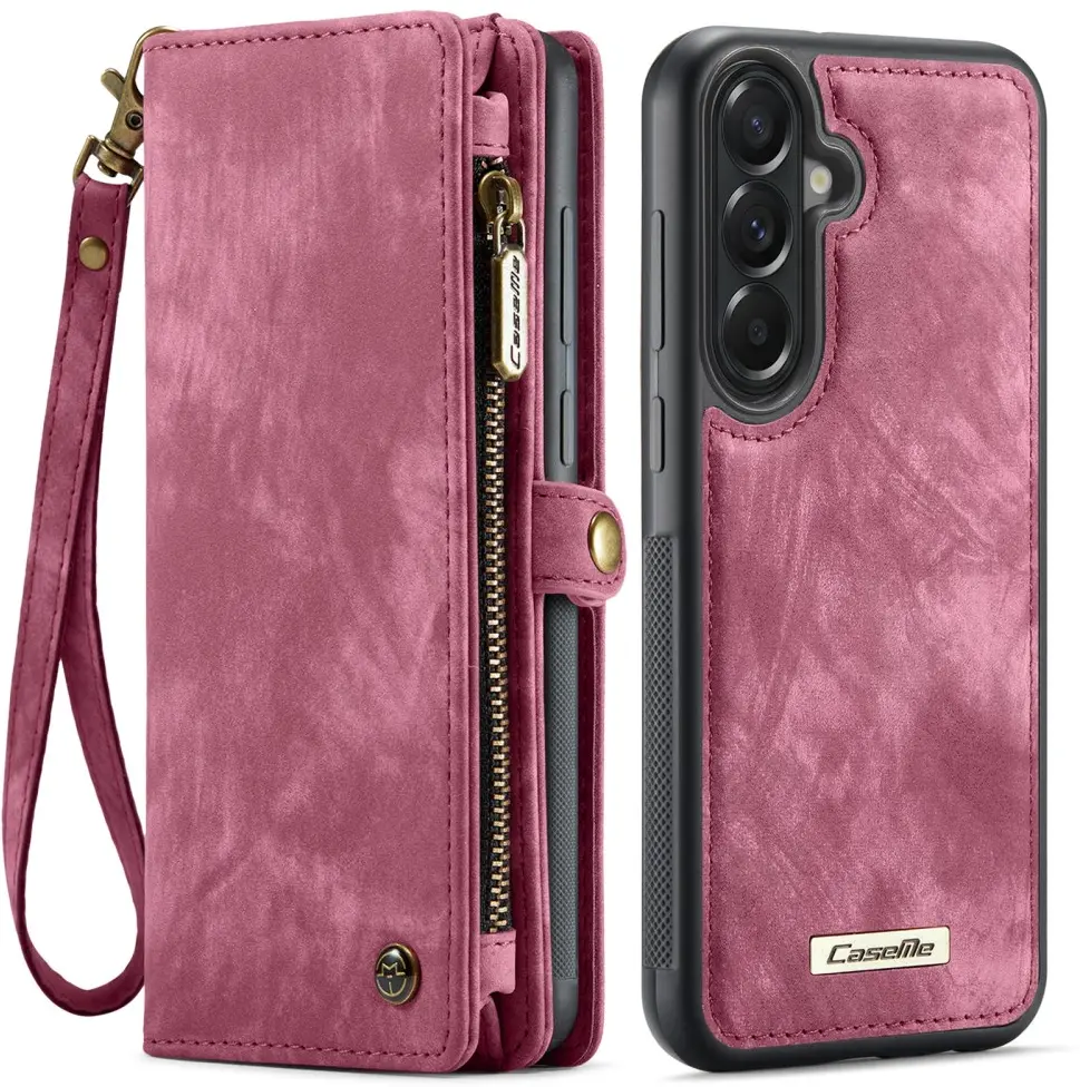 CaseMe 008 Samsung Galaxy A57 Hoesje 2-in-1 Book Case en Back Cover Rood afbeelding 3