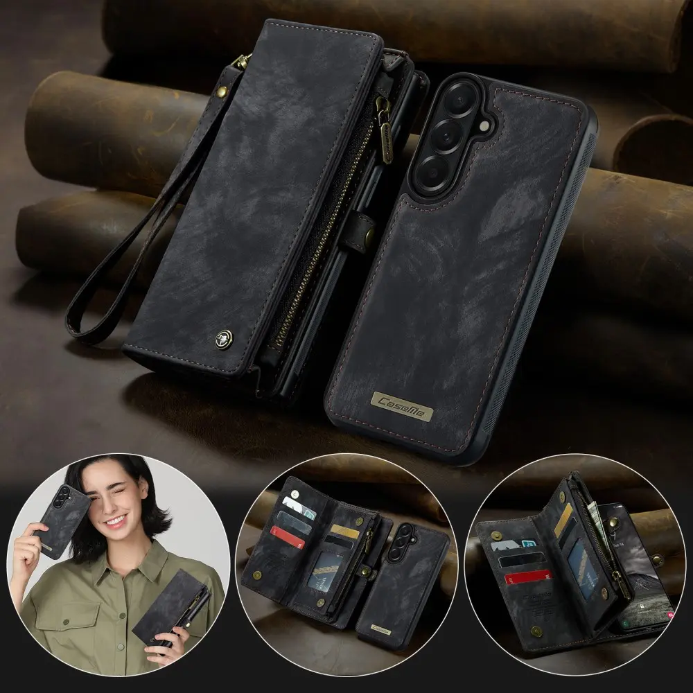 CaseMe 008 Samsung Galaxy A57 Hoesje 2-in-1 Book Case en Back Cover Zwart afbeelding 6