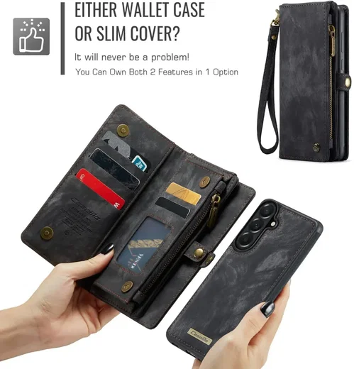 CaseMe 008 Samsung Galaxy A57 Hoesje 2-in-1 Book Case en Back Cover Zwart afbeelding 9