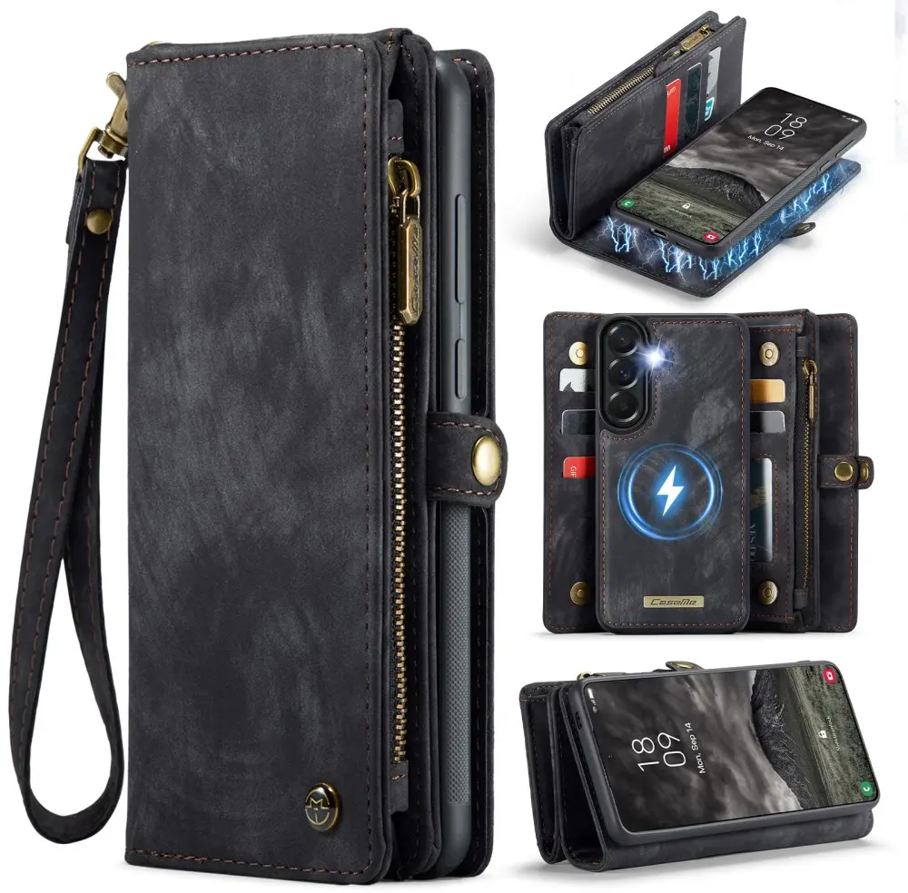 CaseMe 008 Samsung Galaxy A57 Hoesje 2-in-1 Book Case en Back Cover Zwart afbeelding 1