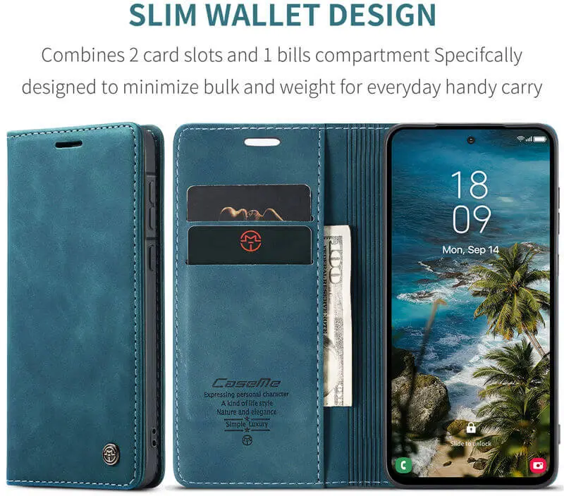 CaseMe 013 Samsung Galaxy A57 Hoesje Book Case met Standaard Blauw afbeelding 2