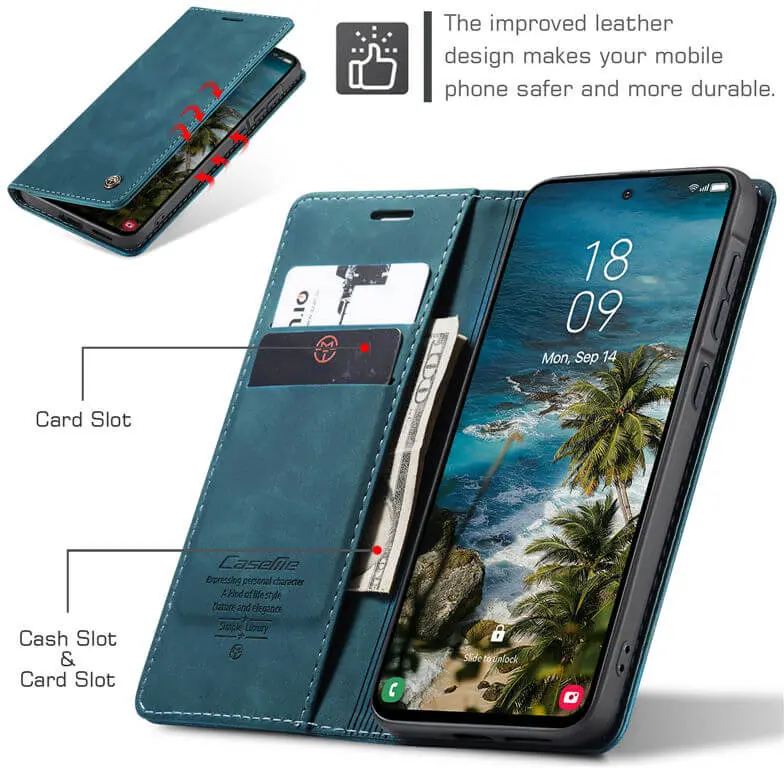 CaseMe 013 Samsung Galaxy A57 Hoesje Book Case met Standaard Blauw afbeelding 3