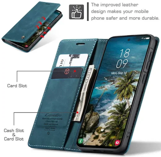 CaseMe 013 Samsung Galaxy A57 Hoesje Book Case met Standaard Blauw afbeelding 3
