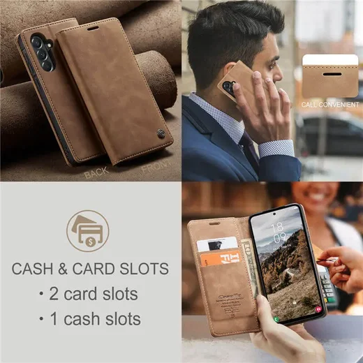 CaseMe 013 Samsung Galaxy A57 Hoesje Book Case met Standaard Bruin afbeelding 7
