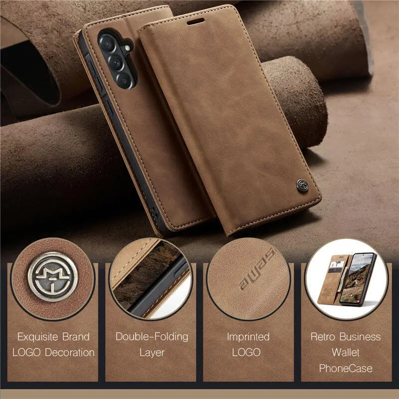 CaseMe 013 Samsung Galaxy A57 Hoesje Book Case met Standaard Bruin afbeelding 10