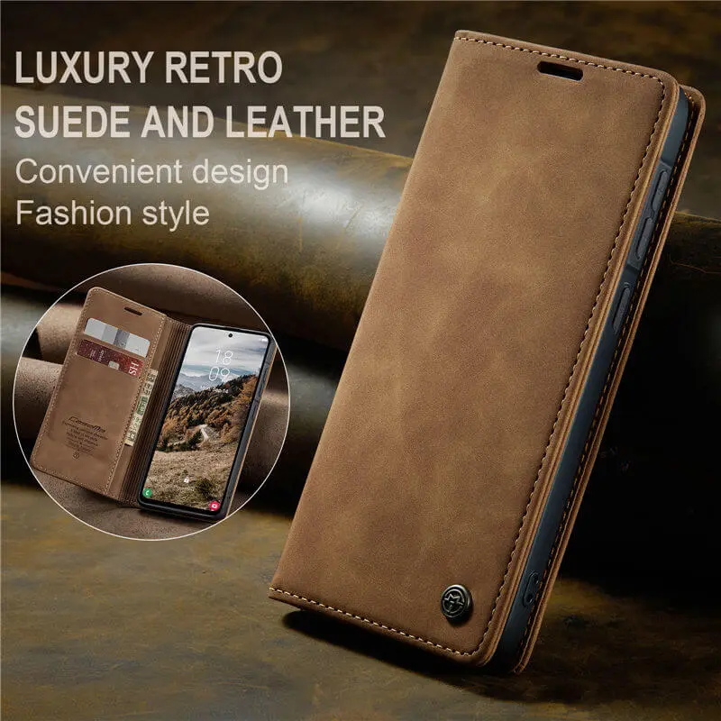 CaseMe 013 Samsung Galaxy A57 Hoesje Book Case met Standaard Bruin afbeelding 5