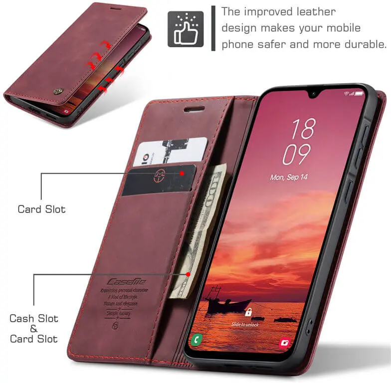 CaseMe 013 Samsung Galaxy A57 Hoesje Book Case met Standaard Rood afbeelding 3