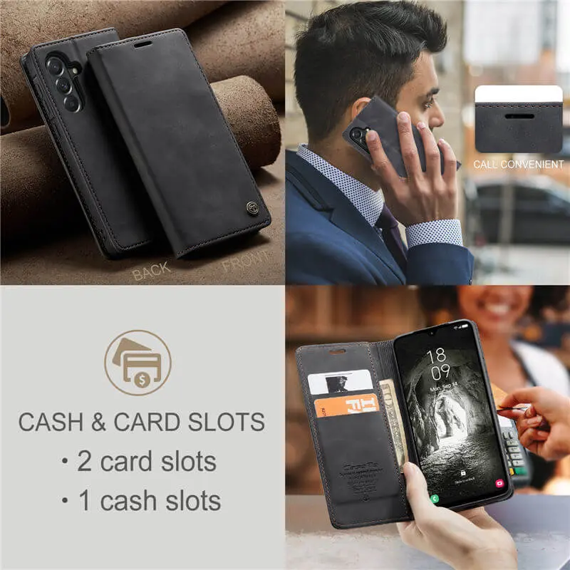 CaseMe 013 Samsung Galaxy A57 Hoesje Book Case met Standaard Zwart afbeelding 7