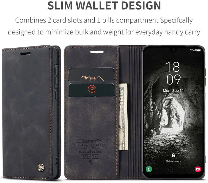 CaseMe 013 Samsung Galaxy A57 Hoesje Book Case met Standaard Zwart afbeelding 2