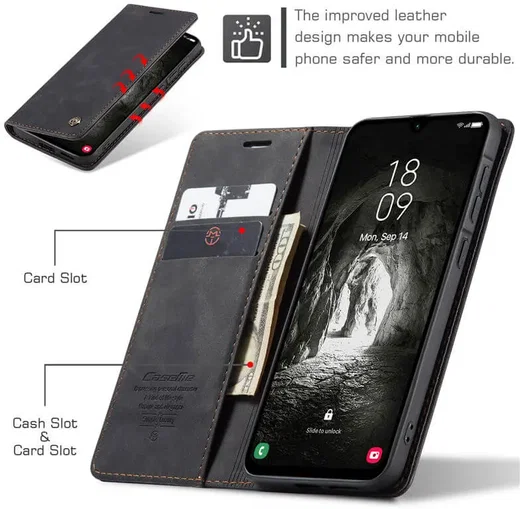 CaseMe 013 Samsung Galaxy A57 Hoesje Book Case met Standaard Zwart afbeelding 3