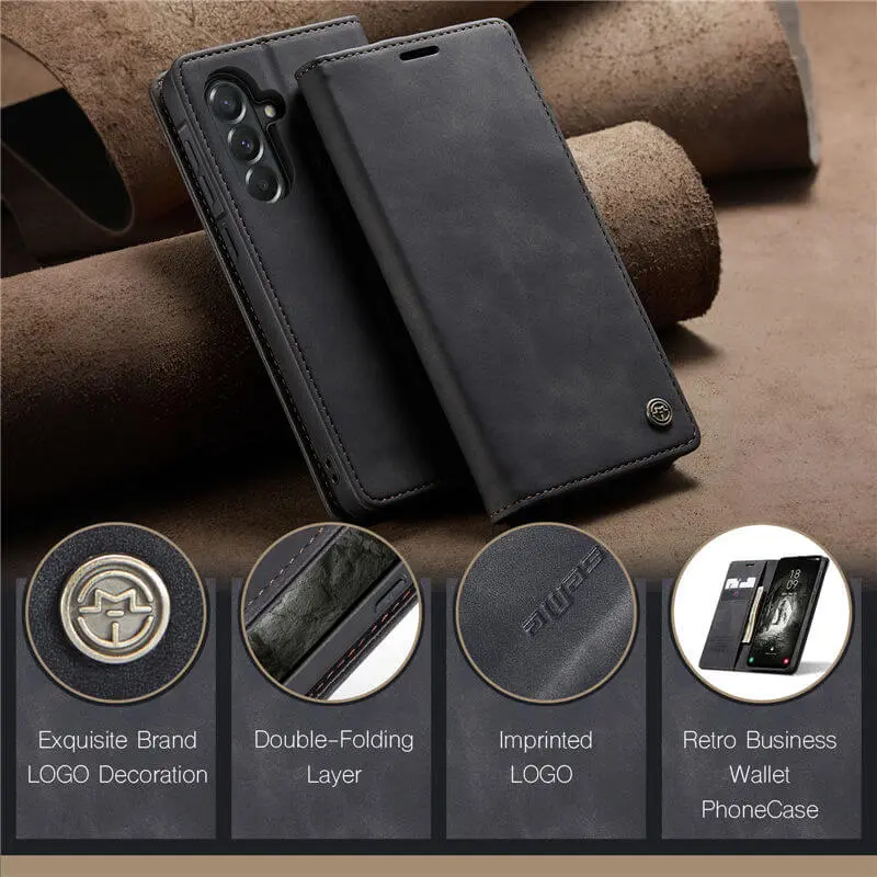 CaseMe 013 Samsung Galaxy A57 Hoesje Book Case met Standaard Zwart afbeelding 10