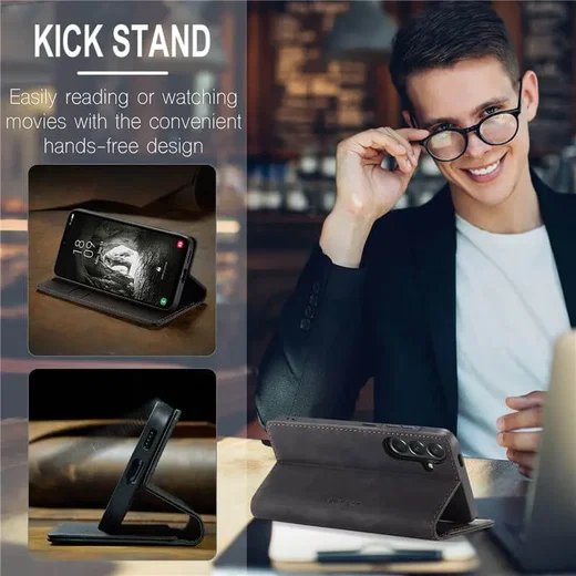 CaseMe 013 Samsung Galaxy A57 Hoesje Book Case met Standaard Zwart afbeelding 6