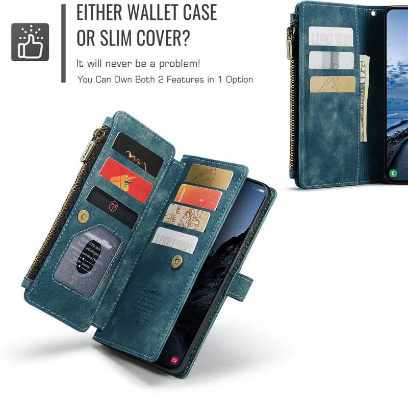 CaseMe C30 Samsung Galaxy A57 Hoesje Pasjeshouder Book Case Blauw afbeelding 5