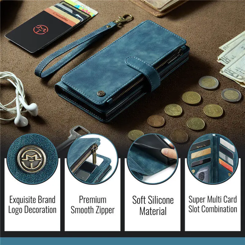 CaseMe C30 Samsung Galaxy A57 Hoesje Pasjeshouder Book Case Blauw afbeelding 8