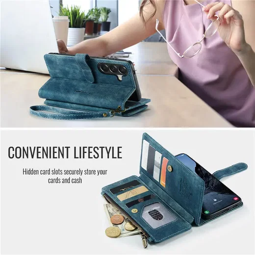 CaseMe C30 Samsung Galaxy A57 Hoesje Pasjeshouder Book Case Blauw afbeelding 4