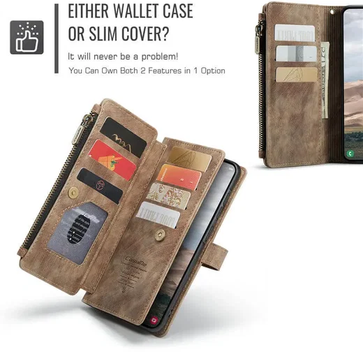 CaseMe C30 Samsung Galaxy A57 Hoesje Pasjeshouder Book Case Bruin afbeelding 5